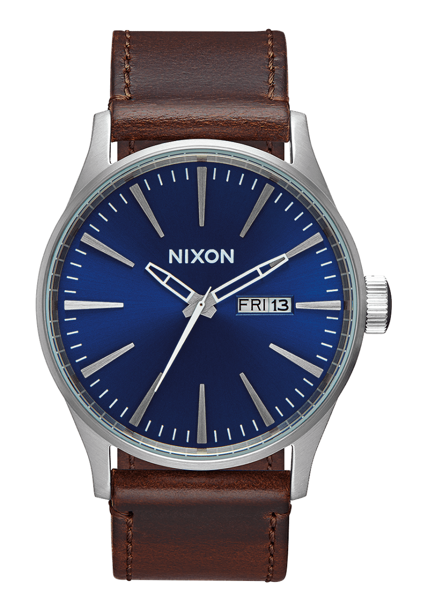 NIXON Sentry Leather Blue Dial and Brown Leather 40mm Unisex Watch | A1051524 - 00 | TIME Watches