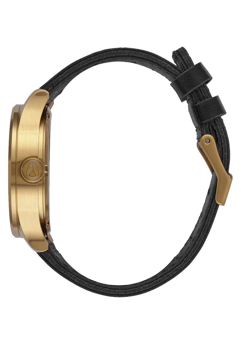NIXON Sentry Leather Gold Dial and Black Leather 40mm Unisex Watch | A105513 - 00 | TIME Watches
