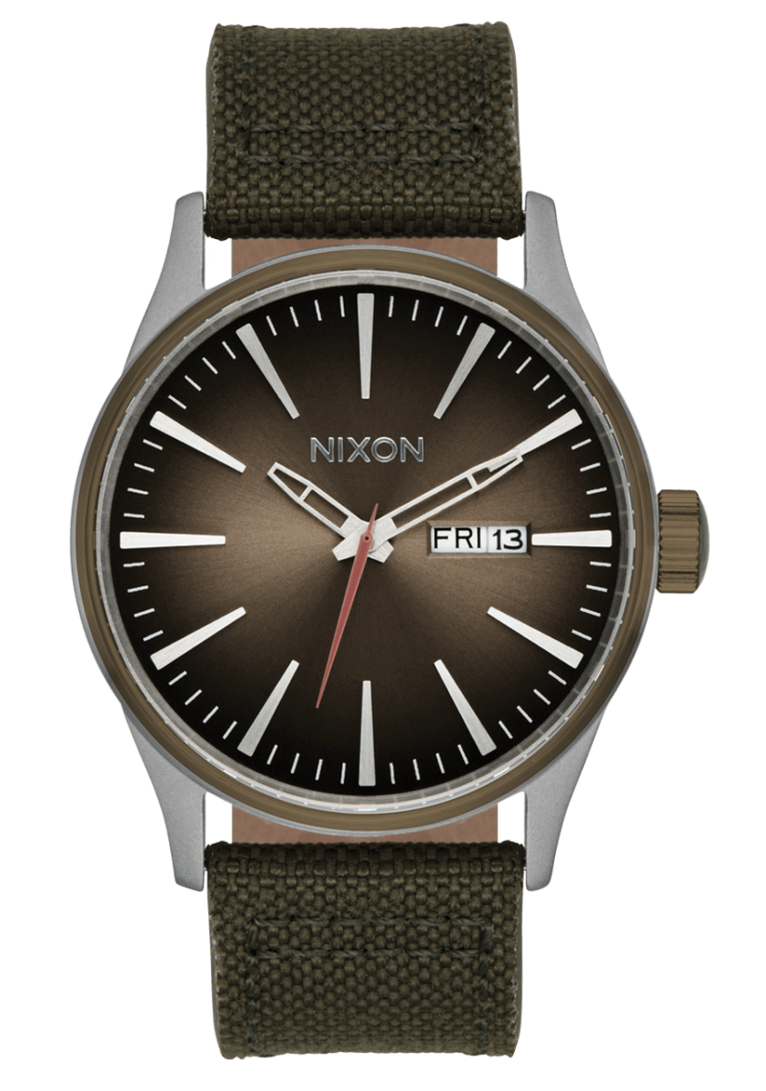 NIXON Sentry Nylon Silver Dial and Black Nylon Unisex Watch | A13935208 - 00 | TIME Watches