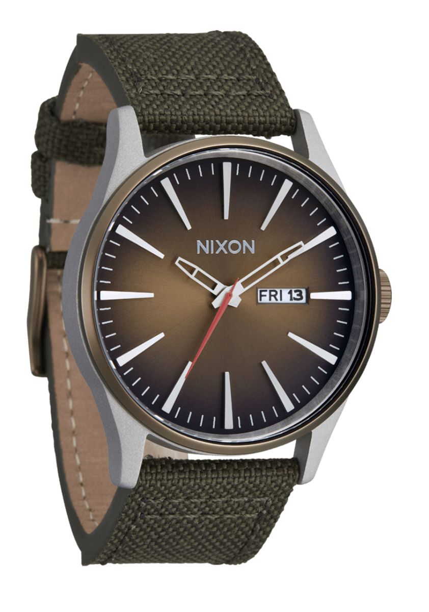 NIXON Sentry Nylon Silver Dial and Black Nylon Unisex Watch | A13935208 - 00 | TIME Watches