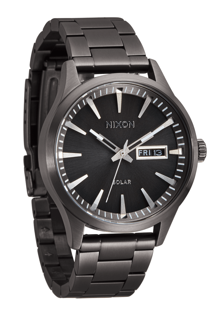 NIXON Sentry Solar Gunmetal Dial and Gunmetal Steel Bracelet 40mm Men's Watch | A1346131 - 00 | TIME Watches
