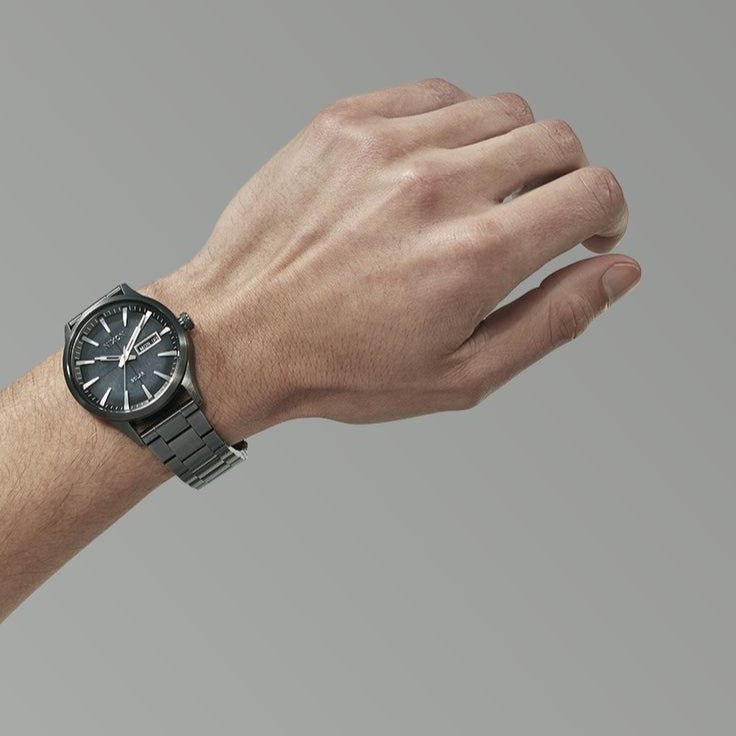 Nixon Sentry Solar Stainless Steel gunmetal Men's Watch | A1346131 - 00 | Time Watch Specialists