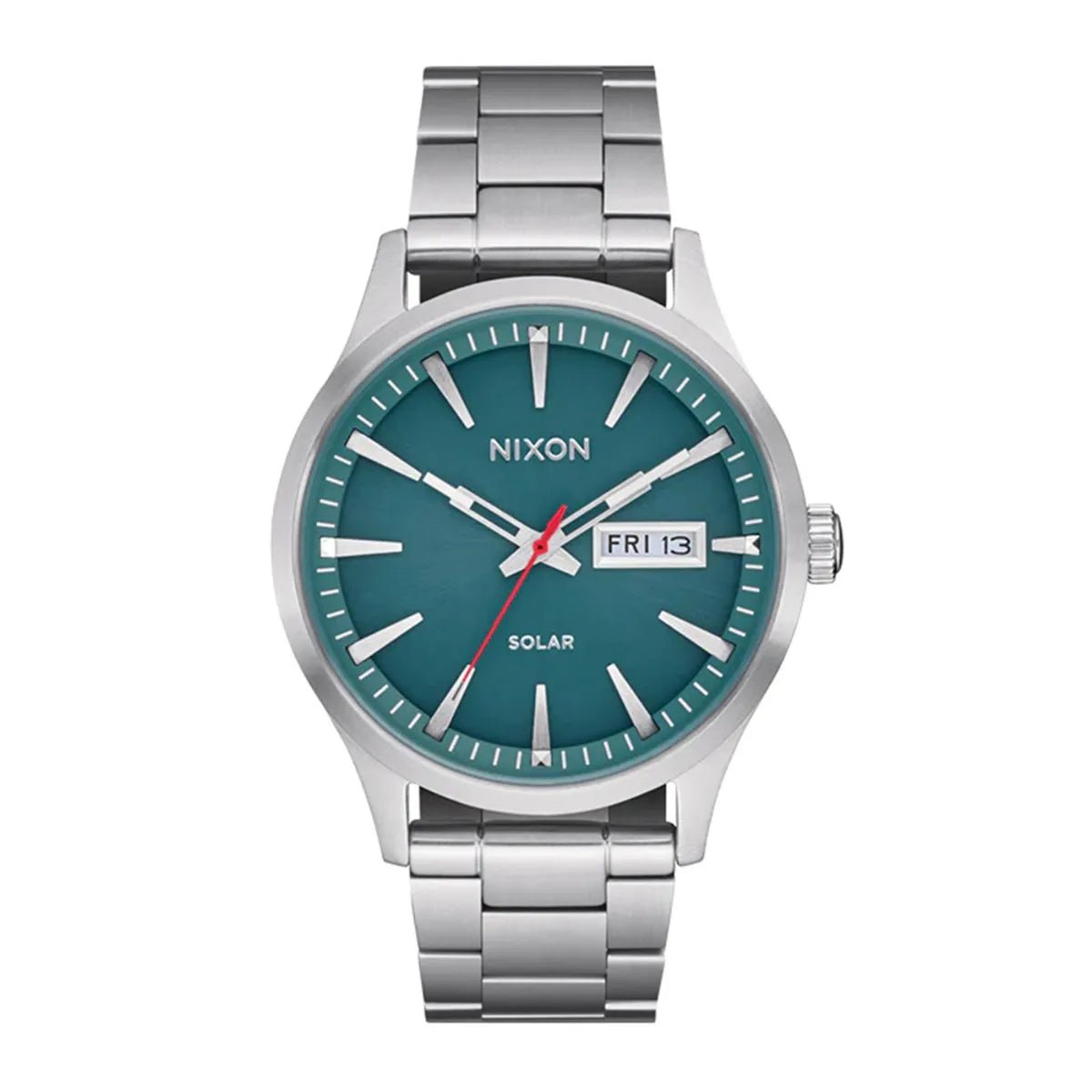 Nixon Sentry Solar Stainless Steel Silver Men's Watch | A13465165 - 00 | Time Watch Specialists