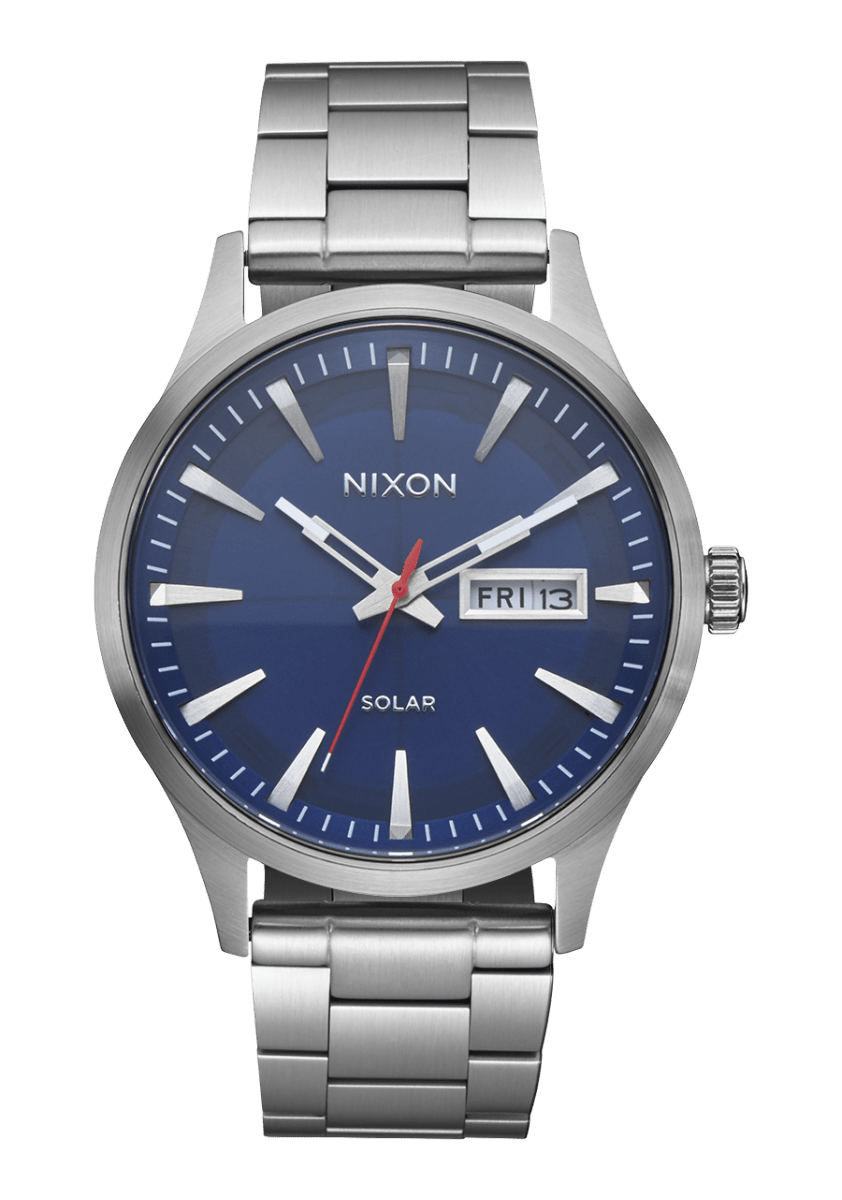 NIXON Sentry Solar Sunray Dial and Silver Steel Bracelet 42mm Men's Watch | A13465091 - 00 | TIME Watches