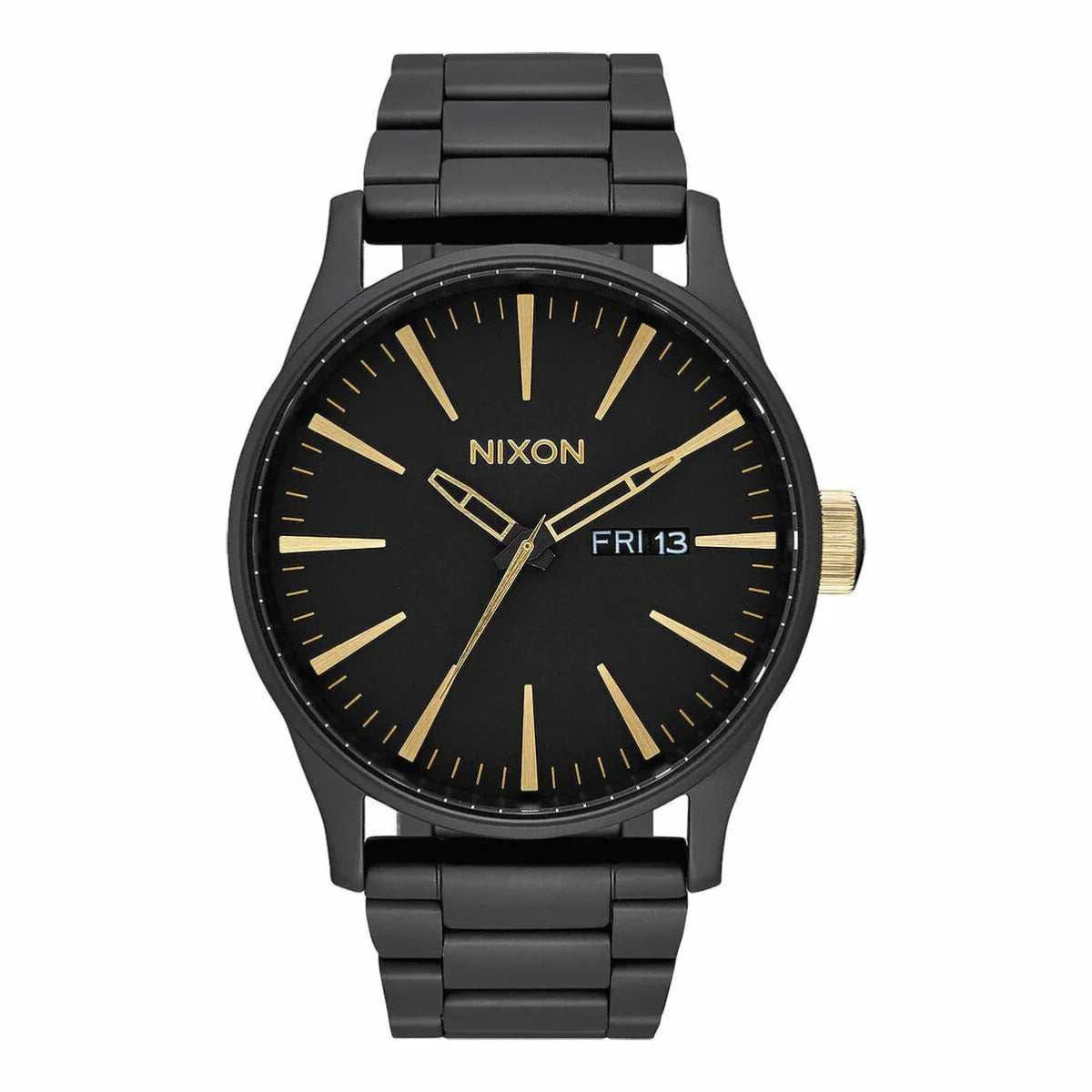 NIXON Sentry Stainless Steel Black Dial and Black Steel Bracelet 42mm Men's Watch | A3561041 - 00 | TIME Watches