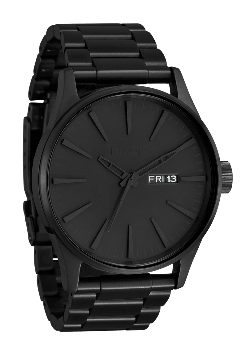 NIXON Sentry Stainless Steel Black Dial and Black Steel Bracelet 42mm Unisex Watch | A3561147 - 00 | TIME Watches