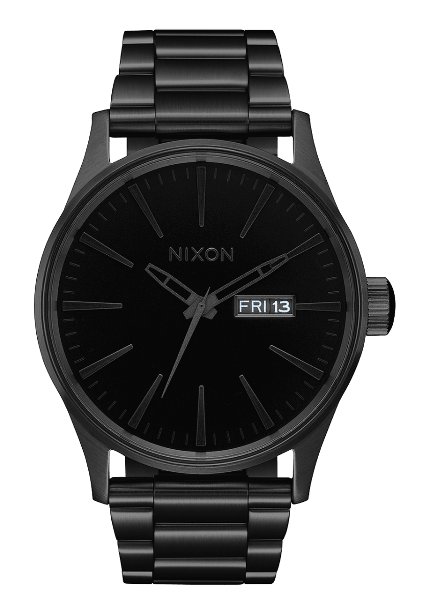 NIXON Sentry Stainless Steel Black Dial and Black Steel Bracelet 42mm Unisex Watch | A3561147 - 00 | TIME Watches