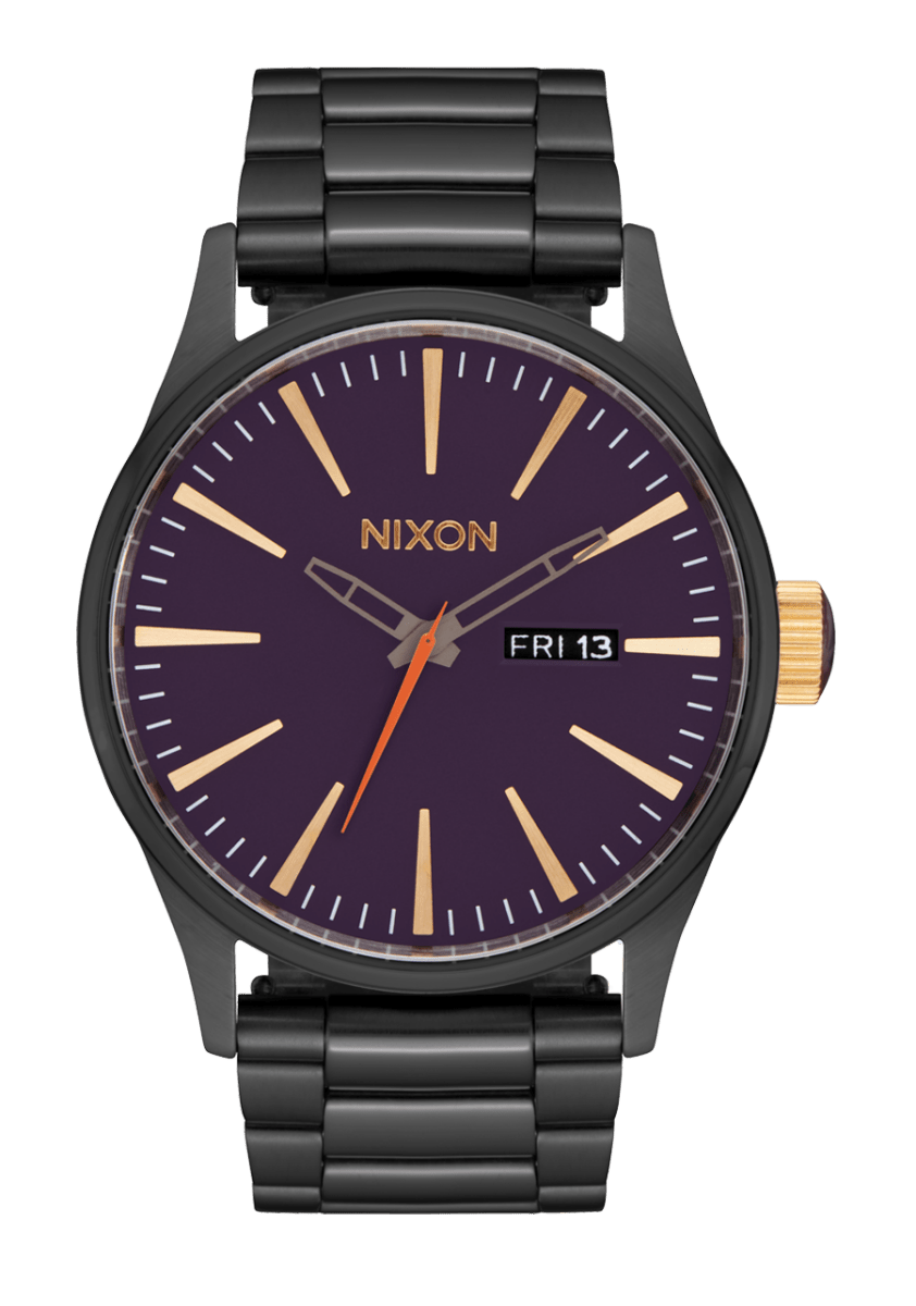 NIXON Sentry Stainless Steel Black Dial and Black Steel Bracelet 42mm Unisex Watch | A3565270 - 00 | TIME Watches
