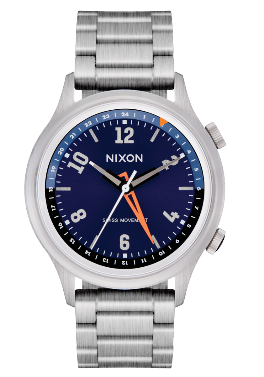 NIXON Sentry Stainless Steel Blue Dial and Blue Steel Bracelet 42mm Men's Watch | A14225289 - 00 | TIME Watches