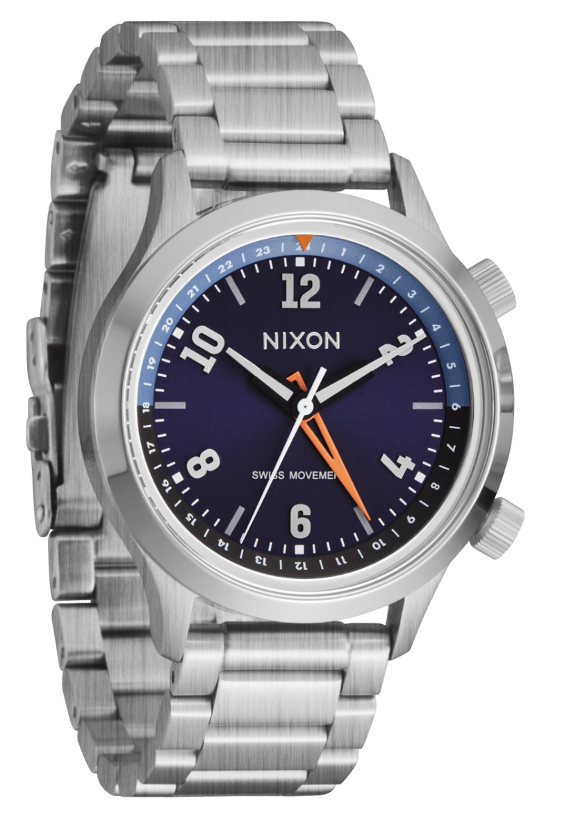 NIXON Sentry Stainless Steel Blue Dial and Blue Steel Bracelet 42mm Men's Watch | A14225289 - 00 | TIME Watches