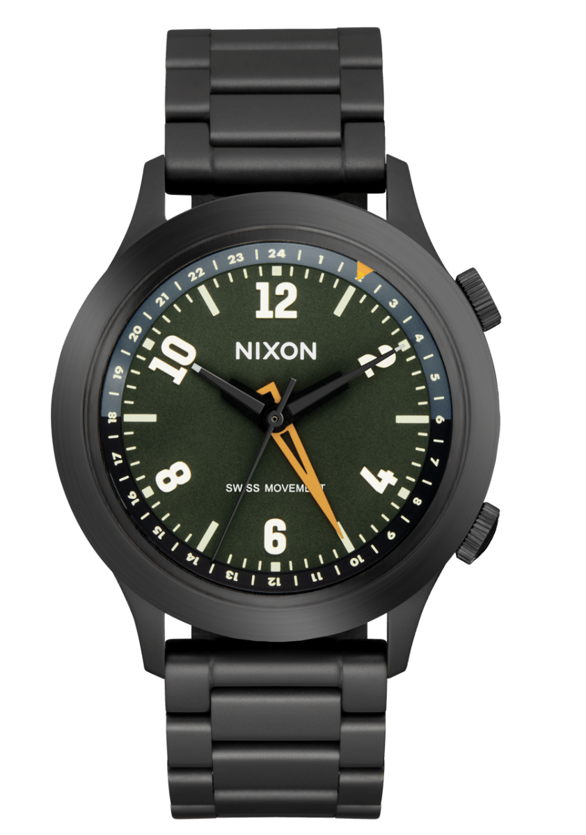 NIXON Sentry Stainless Steel Green Dial and Gunmetal Steel Bracelet 40mm Women's Watch | A14225290 - 00 | TIME Watches