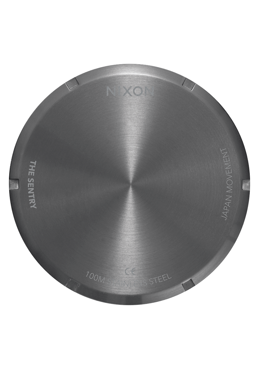 NIXON Sentry Stainless Steel Gunmetal Dial and Black Steel Bracelet 42mm Men's Watch | A356632 - 00 | TIME Watches