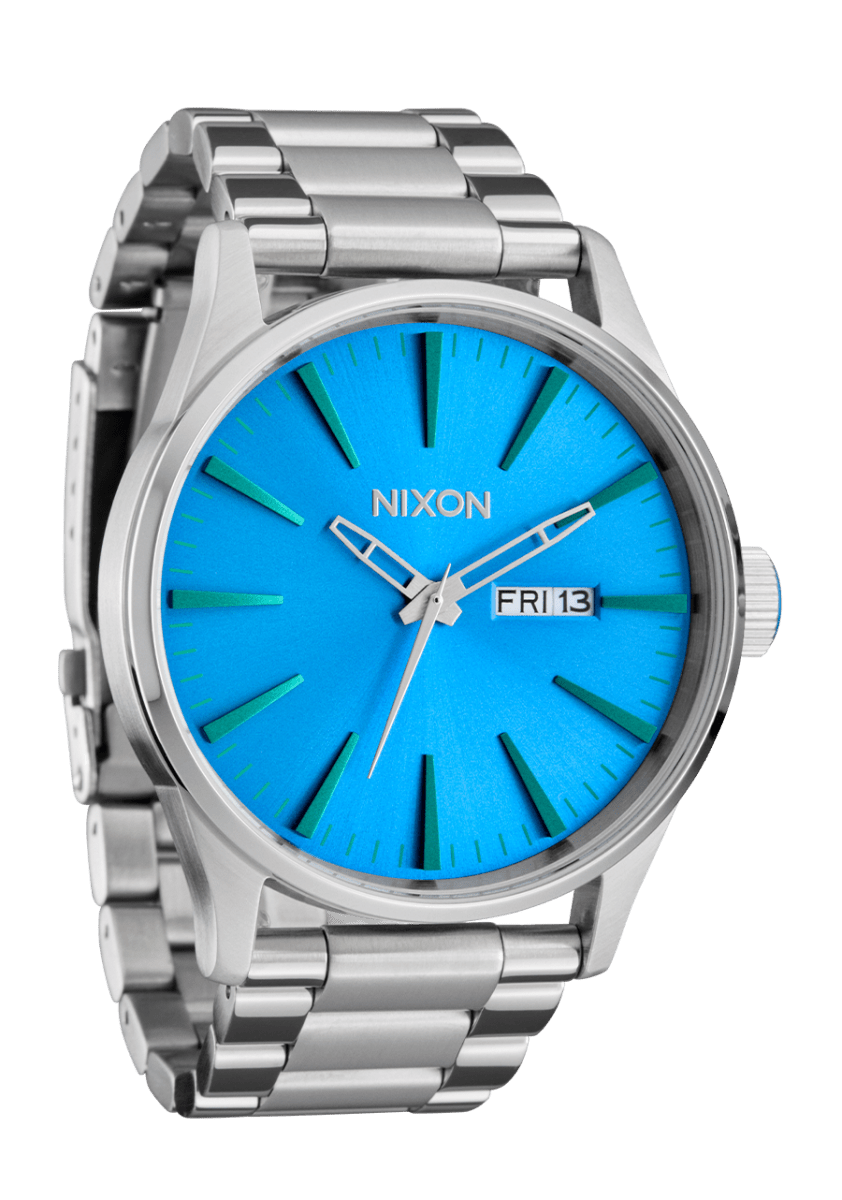 NIXON Sentry Stainless Steel Silver Dial and Black Steel Bracelet 42mm Men's Watch | A3565309 - 00 | TIME Watches