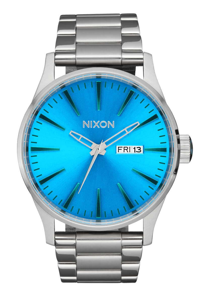 NIXON Sentry Stainless Steel Silver Dial and Black Steel Bracelet 42mm Men's Watch | A3565309 - 00 | TIME Watches