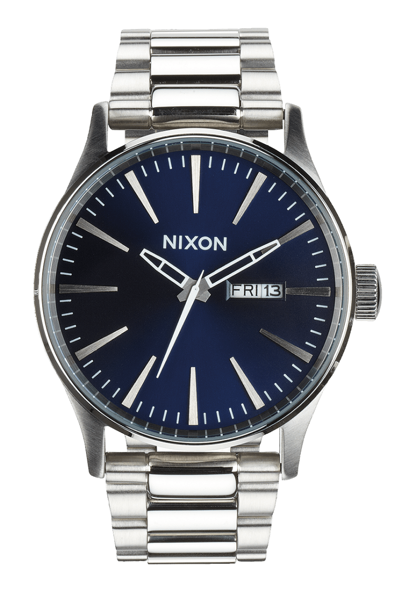 NIXON Sentry Stainless Steel Silver Dial and Black Steel Bracelet 42mm Unisex Watch | A3561258 - 00 | TIME Watches