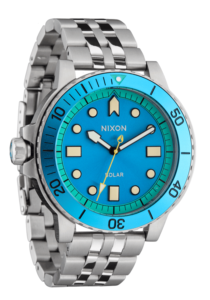 NIXON Stinger 44 Silver Dial and Blue Steel Bracelet 44mm Unisex Watch | A14025308 - 00 | TIME Watches