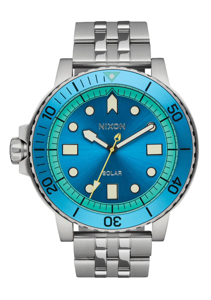 NIXON Stinger 44 Silver Dial and Blue Steel Bracelet 44mm Unisex Watch | A14025308 - 00 | TIME Watches