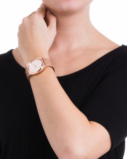 NIXON Time Teller Black Dial and Rose Gold Leather 37mm Women's Watch - view 9