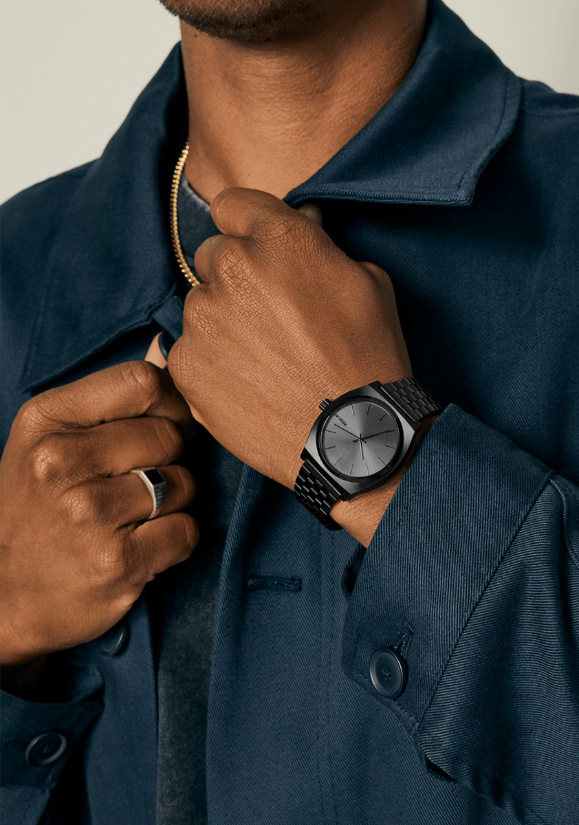 NIXON Time Teller Black Dial and Black Leather 34mm Unisex Watch | A045001 - 00 | TIME Watches