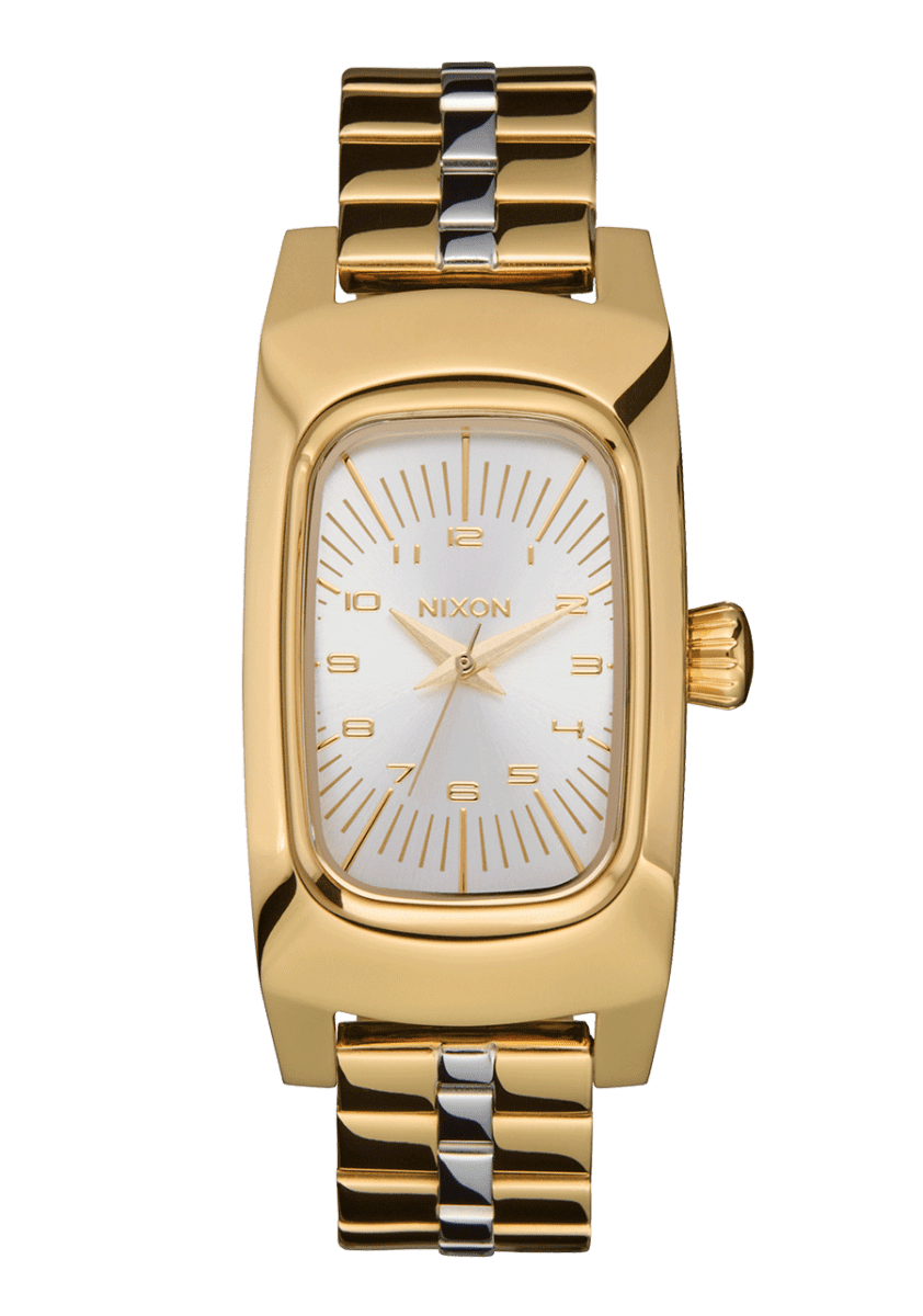 NIXON Time Teller Gold Dial and Silver Steel Bracelet Women's Watch | A14415324 - 00 | TIME Watches