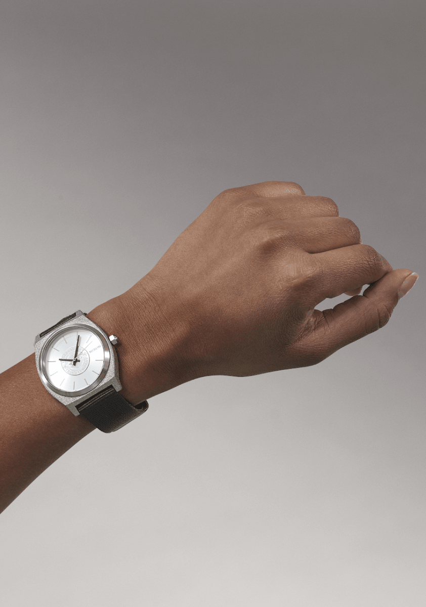 NIXON Time Teller Silver Dial and Silver Rubber 36mm Unisex Watch | A13501920 - 00 | TIME Watches