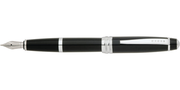 CROSS Bailey Black Lacquer Stainless Steel Medium Nib Fountain Pen | AT0456-7MS
