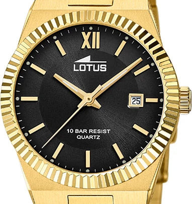 Lotus Freedom Black Dial Calendar Stainless Steel Men’s Watch | 18840/3