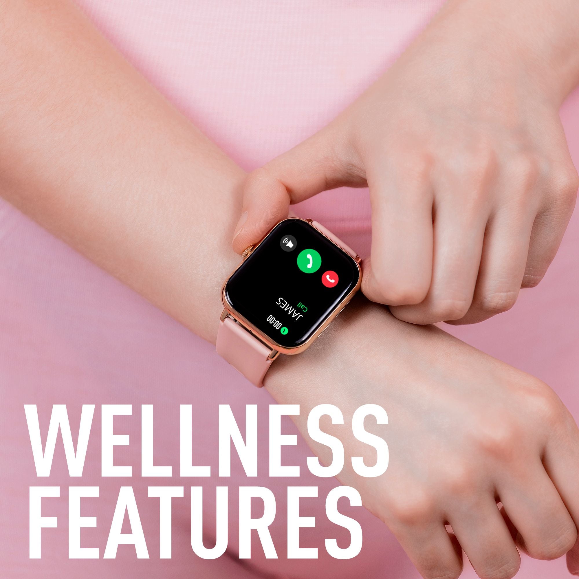 Reflex Active Series 23 Rose Case & Pink Silicone Strap & Ear Buds Bundle Smartwatch | RA23-2166-TWS