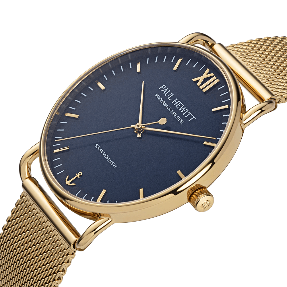 Paul Hewitt Gold Mesh Blue Dial Men's Watch | PH - W - 0323 | Time Watch Specialists