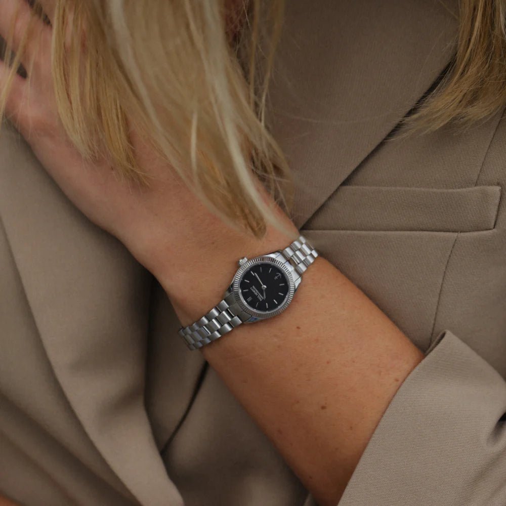 Paul Hewitt Petit Soleil Round Silver Black Dial Woman's Watch | PH - W - 1183 | Time Watch Specialists