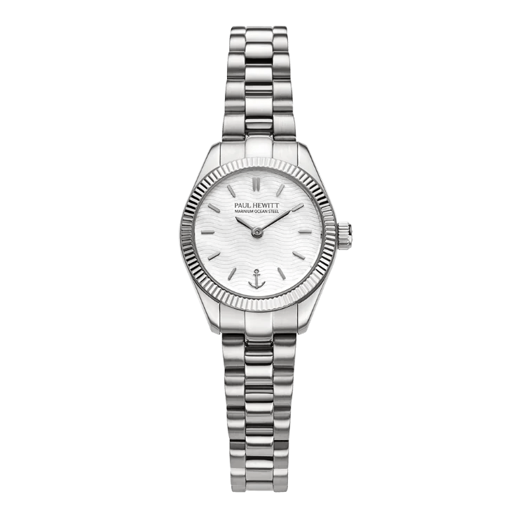 Paul Hewitt Petit Soleil Round Watch Silver Woman's White |PH - W - 1181 | Time Watch Specialists