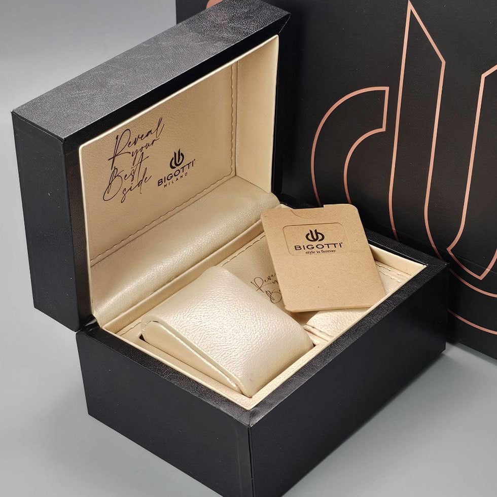 Bigotti Gunmetal Green Dial Calendar Stainless Steel Men’s Watch | BG.1.10570-4