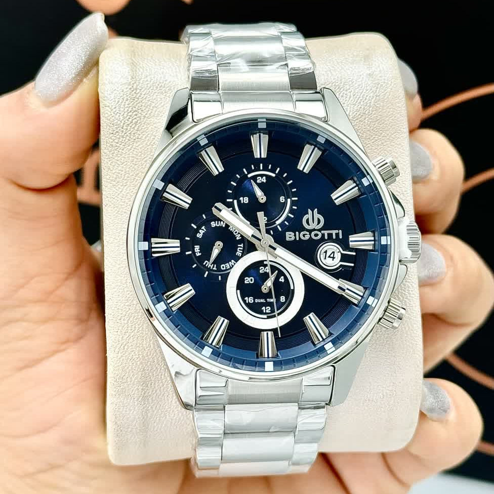 Bigotti Stainless Steel Blue Multi-Dial Calendar Watch | BG.1.10440-3