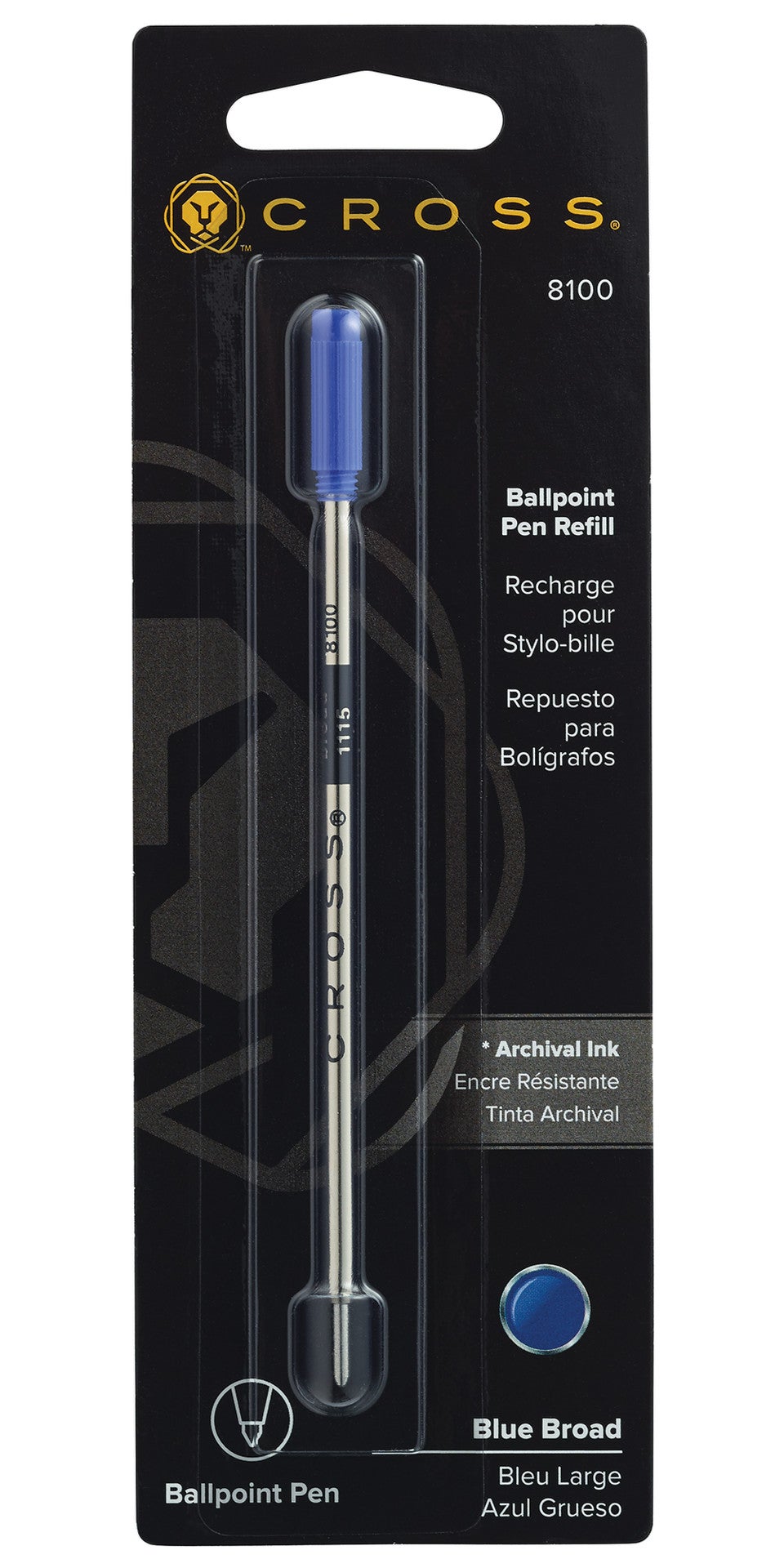 CROSS Ballpoint Pen Refill - Blue - Broad - Single Pack | 8100