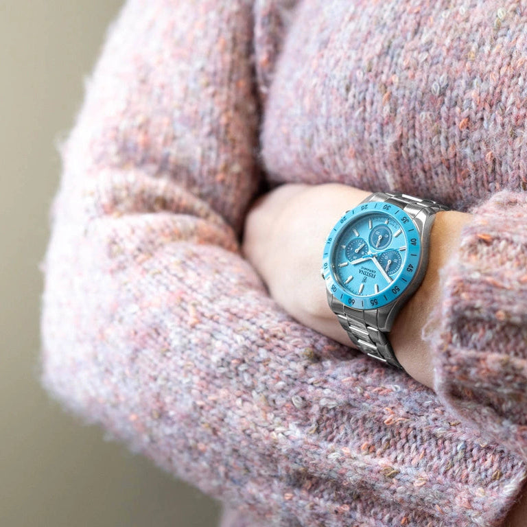 Festina Ceramic Quartz Chronograph Light Blue Stainless Steel Women's Watch | F20693/3