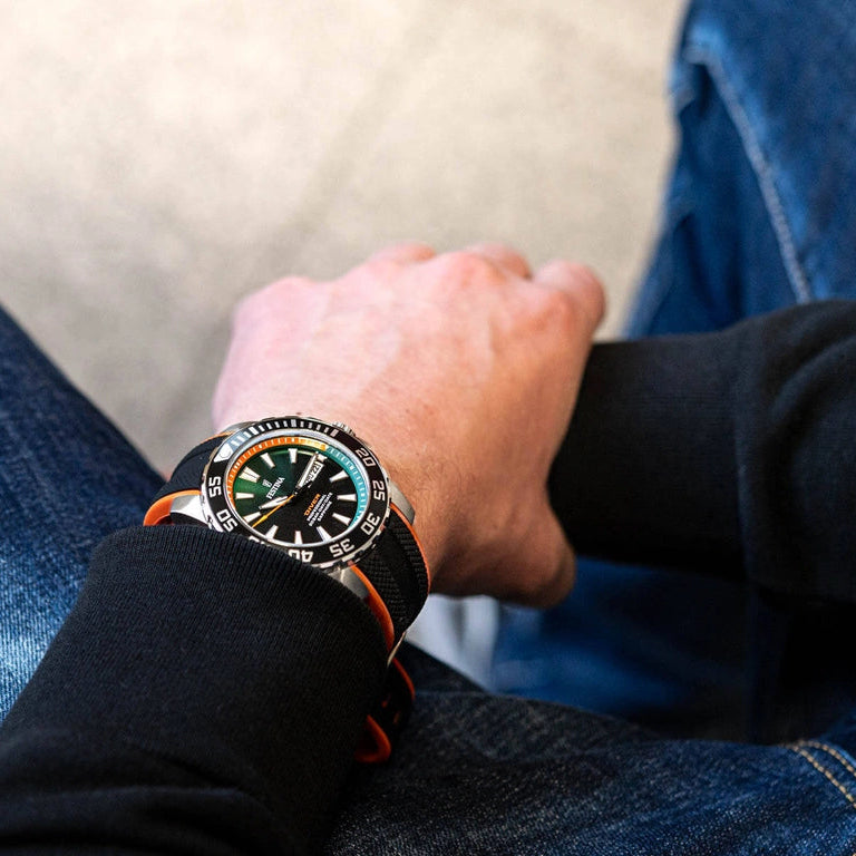 Festina The Originals Quartz Green Black Dial Orange Details Rubber Men Watch | F20662/2