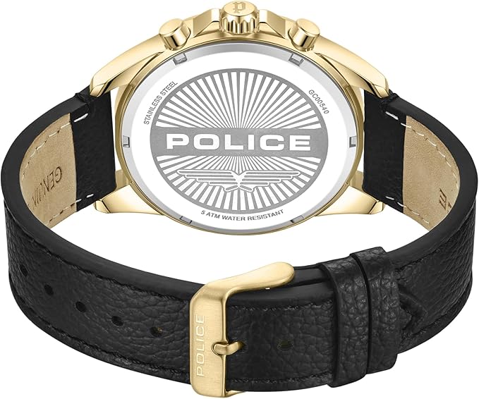 Police Burbank Leather Strap Men's Watch | PEWGC0054001 | Time Watch Specialists