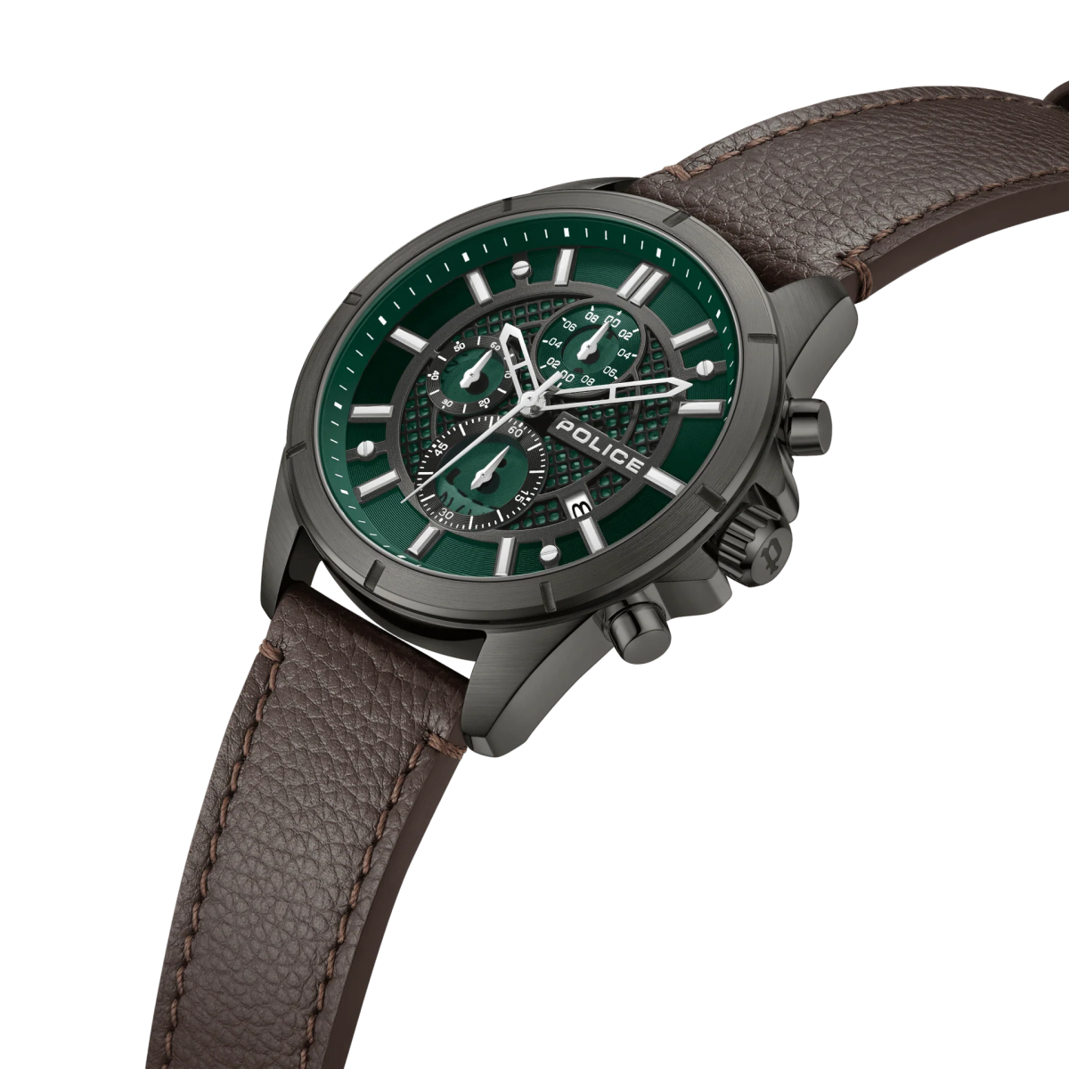 Police Burbank Leather Strap Men's Watch | PEWGC0054001 | Time Watch Specialists