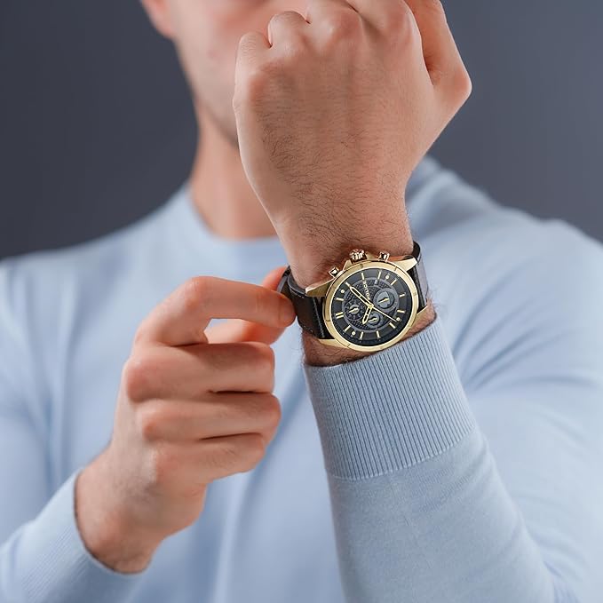 Police Burbank Leather Strap Men's Watch | PEWGC0054001 | Time Watch Specialists