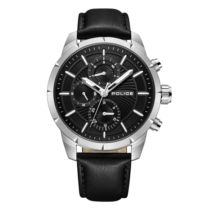 Police Neist Black Leather 45mm Men's Watch | PEWJF2227102 | TIME Watches