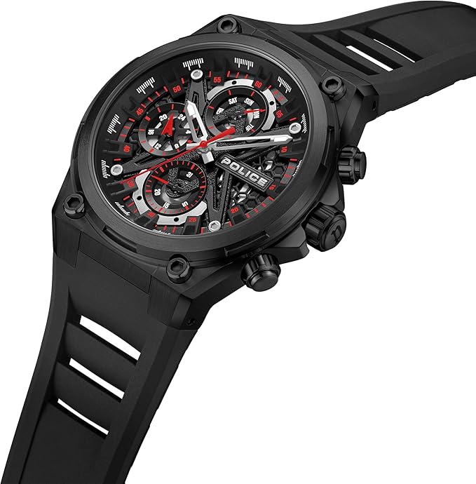 Police Sonic Black Silicone Bracelet Men's Watch | PEWGQ0054303 | Time Watch Specialists