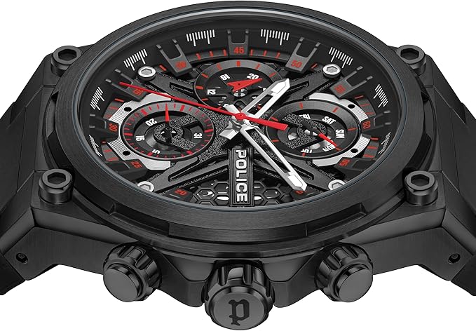 Police Sonic Black Silicone Bracelet Men's Watch | PEWGQ0054303 | Time Watch Specialists