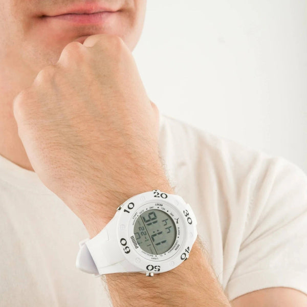 PUMA 8 Digital White Polyurethane Men's Watch | P6038