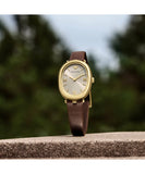 Emporio Armani Two Hand Brown Leather Grey Dial Women's Dress Watch | AR11708