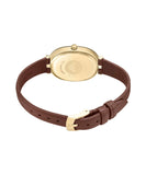 Emporio Armani Two Hand Brown Leather Grey Dial Women's Dress Watch | AR11708