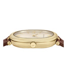 Emporio Armani Two Hand Brown Leather Grey Dial Women's Dress Watch | AR11708