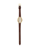 Emporio Armani Two Hand Brown Leather Grey Dial Women's Dress Watch | AR11708