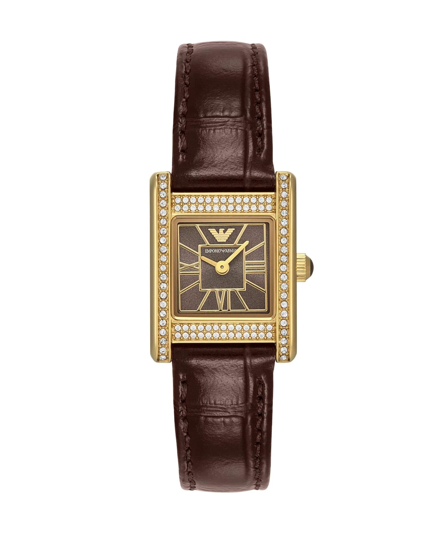 Emporio Armani Gianni T-Bar Black Dial Leather Women's Watch | AR11705