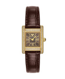 Emporio Armani Gianni T-Bar Black Dial Leather Women's Watch | AR11705