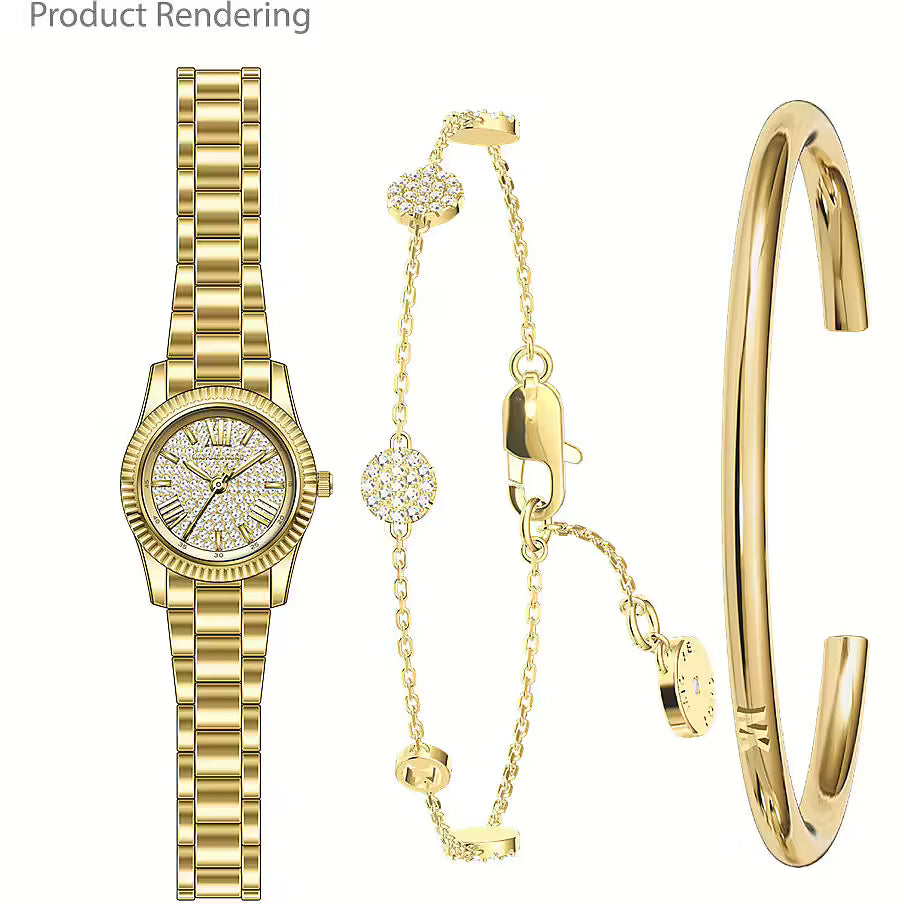 Michael Kors Micro Lexington Gold Watch, Bracelet and Bangle Set | MK4944SET